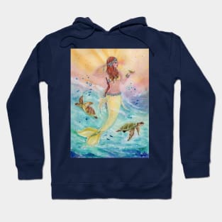 Sunshine sea mermaid by Renee Lavoie Hoodie